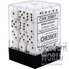 Opaque White/Black - 36 D6 Set - CHX25801